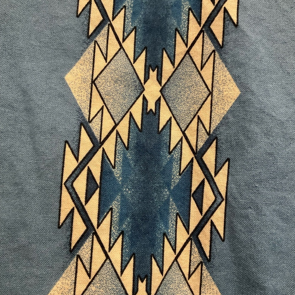 Panhandle Slim Mens Sz XL Aztec Print Pearl Snap Western Cowboy Blue Shirt - Picture 8 of 8